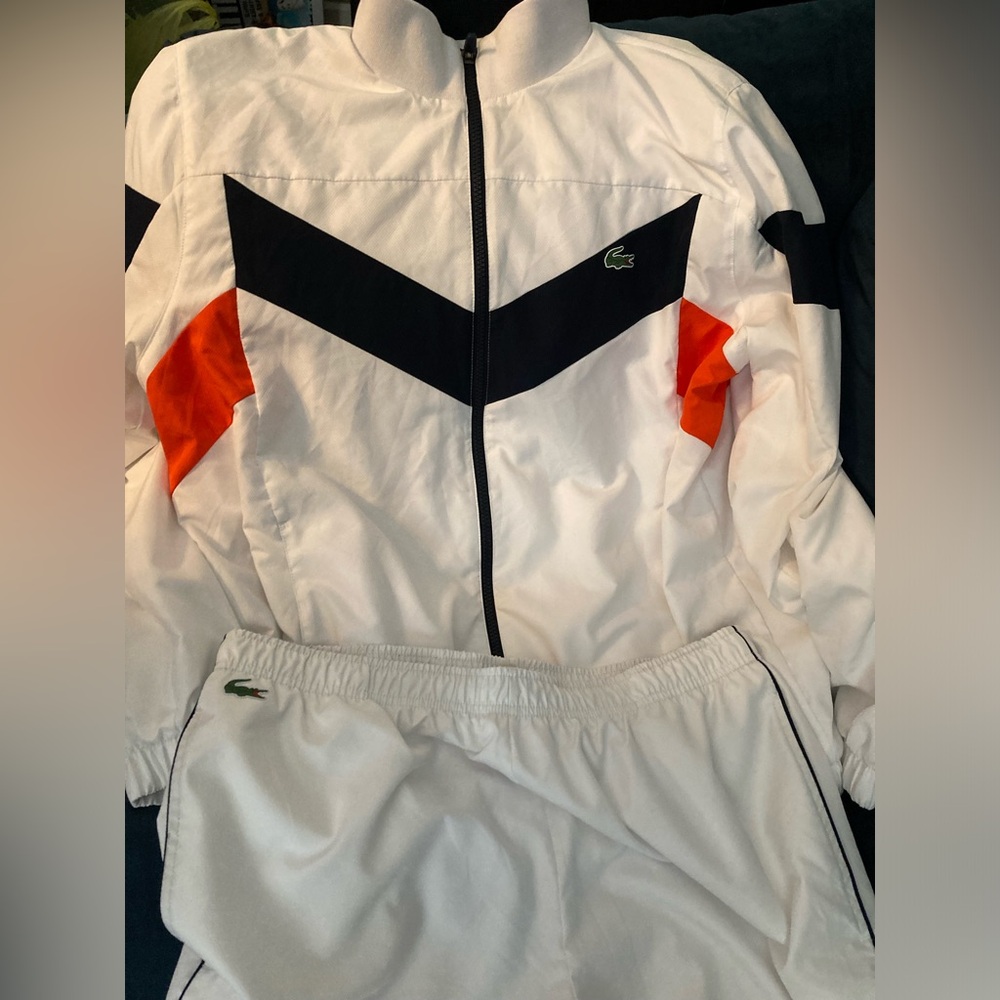 Lacoste sports tennis colorblock tracksuit-white/navy blue- Mexico RE